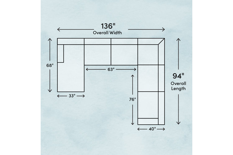 L sofa deals size